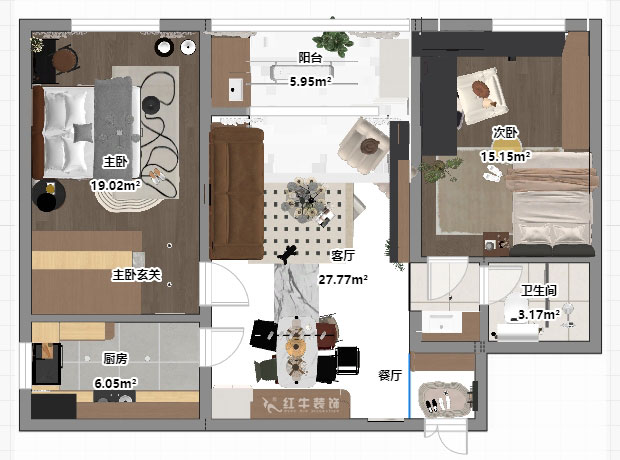 南京100㎡原木風(fēng)裝修，朗詩國際街區(qū)中園，布局太巧妙了